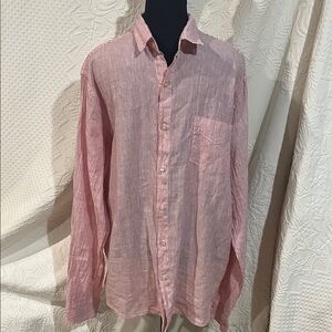 Haris Cotton‎ Linen Blend long sleeve button down shirt, size large, NWT